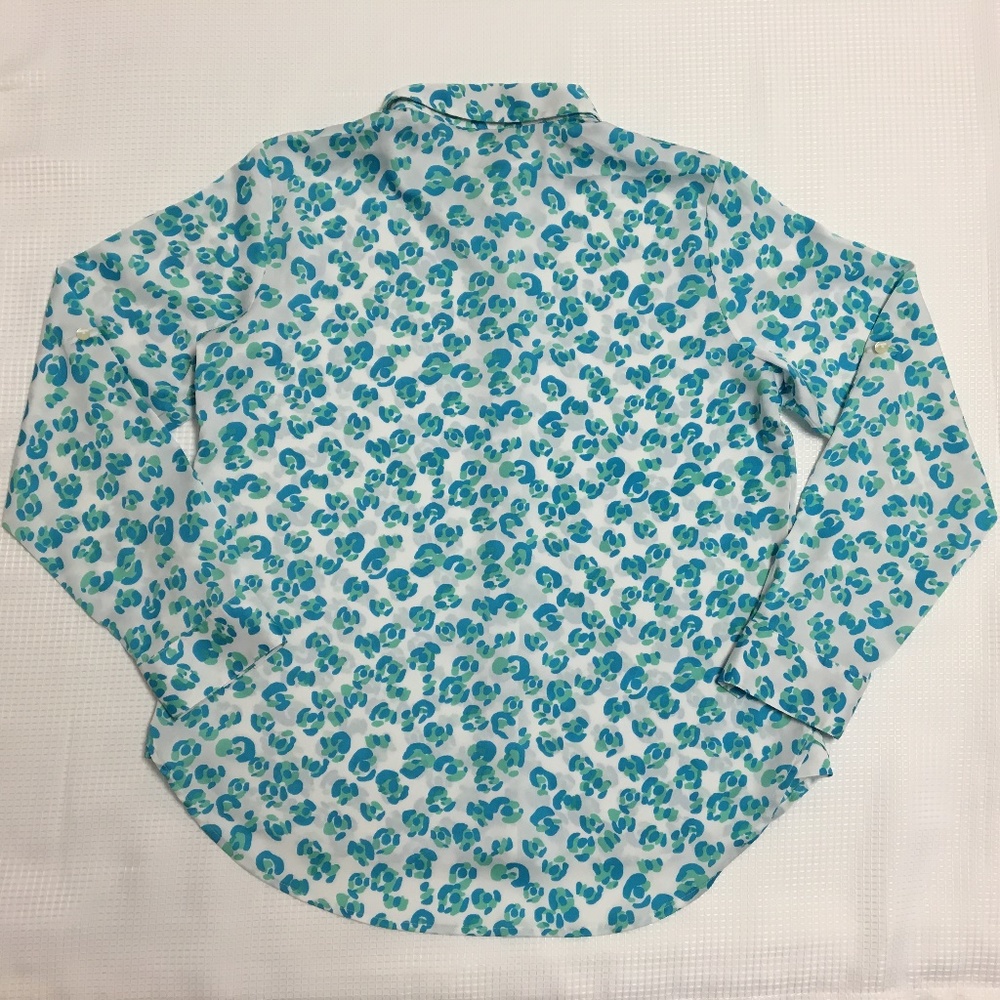 Ann Taylor Colored Leopard Print Button Down Shirt - image 2